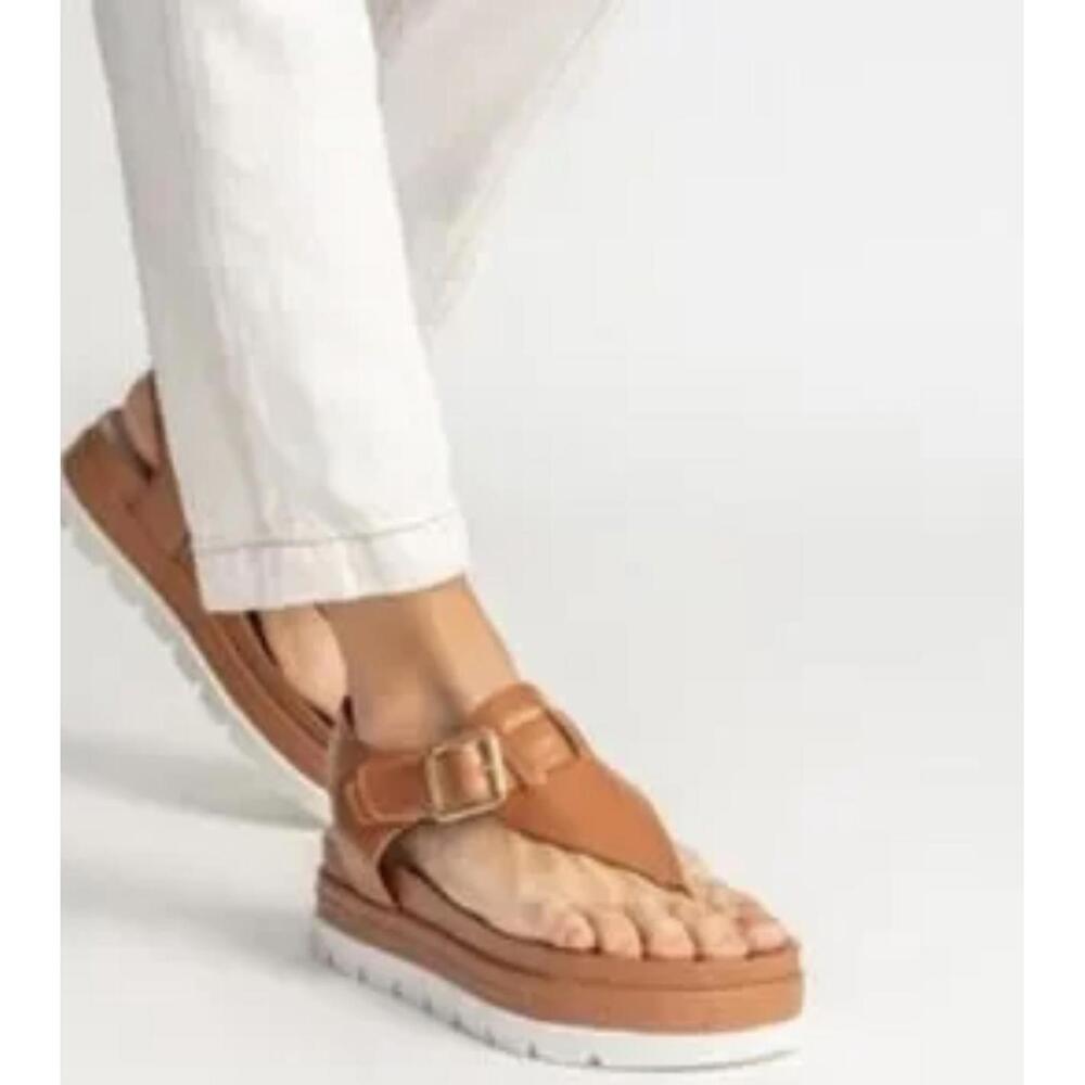 J slides NYC Becky Leather platform thong sandals